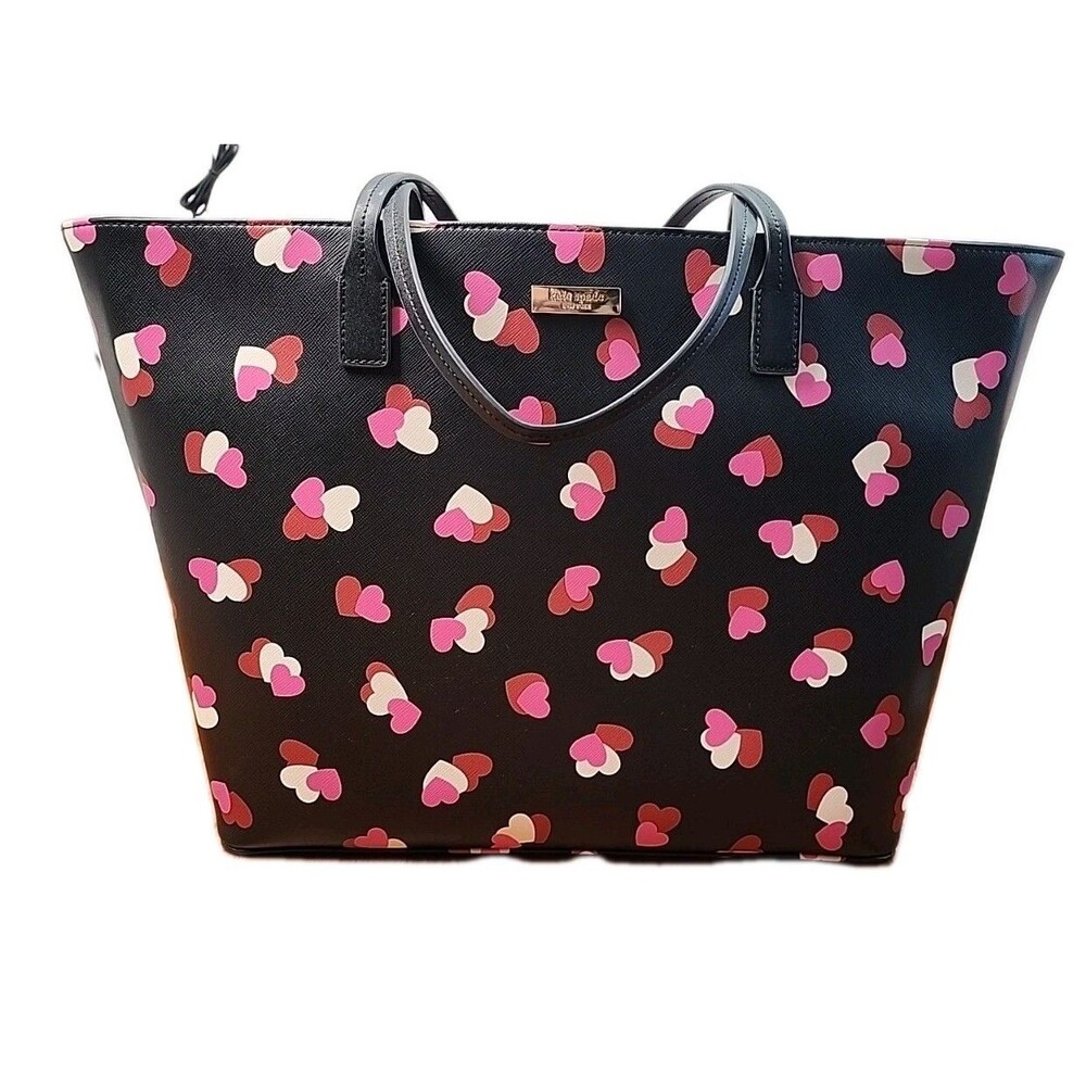 NWT Kate Spade Flutter Hearts Black Tote Bag Shore Street #KA265